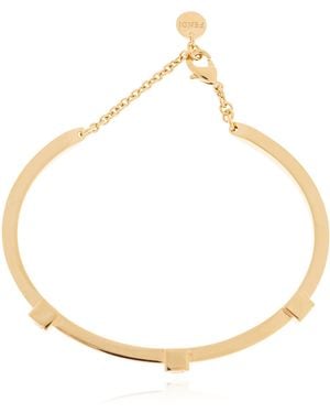Fendi Bracelet With Logo - Metallic