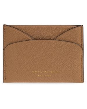 Tory Burch Leather Card Holder - Brown