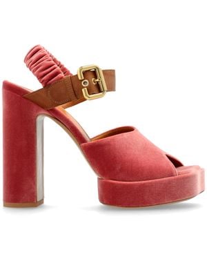 Chloé Platform Sandals "Aria" - Red