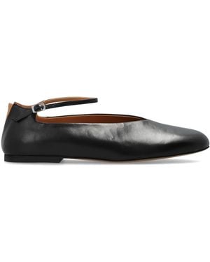 Jil Sander Leather Ballet Flats - Black