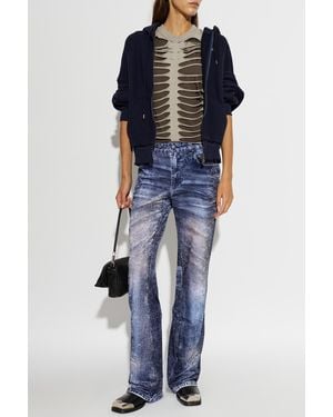 AVAVAV Top With Decorative Slits - Blue