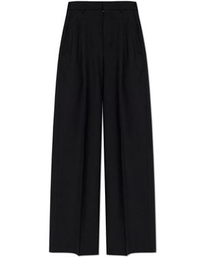 Ami Paris Straight-Leg Wool Trousers - Black