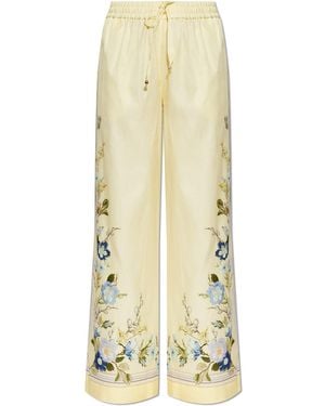 Self-Portrait Floral Print Trousers - White