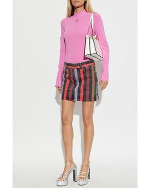 Versace Cotton Bodysuit With Embroidered Logo - Pink