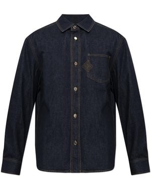 CASABLANCA Denim Shirt With Pocket - Blue