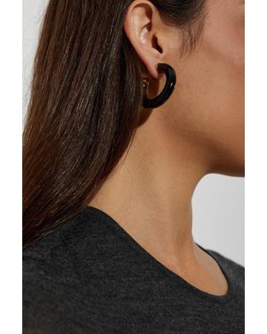 Alaïa Round Resin Earrings - Black
