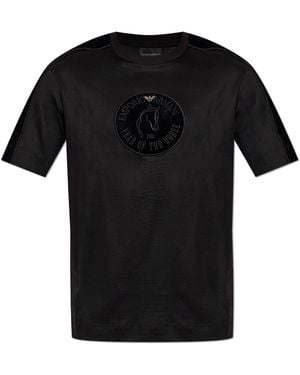 Emporio Armani T-Shirt With Patch - Black