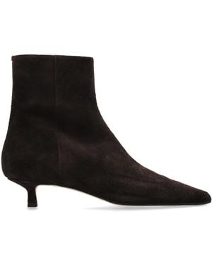 Aeyde Suede Heeled Ankle Boots 'Sofie' - Black
