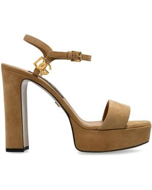 Dolce & Gabbana Suede Platform Sandals - White