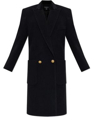 Balmain Wool Coat - Black