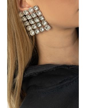 Balenciaga Earrings With Shimmering Crystals - Black