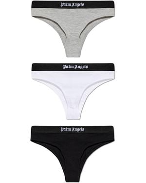 Palm Angels Three-Pack Of Cotton Briefs - Grey