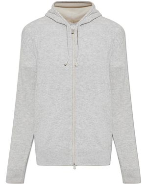 Eleventy Cashmere Cardigan With Hood - White