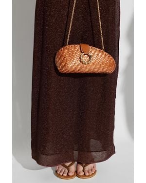 Rodo Clutch Bag With Logo - Brown