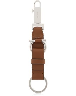 Ferragamo Keychain With Engraved Logo - Brown