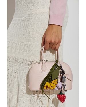 Self-Portrait Leather Bag With Keychain - Pink