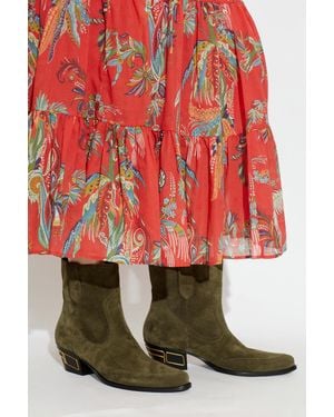 Etro Suede Heeled Ankle Boots - Black