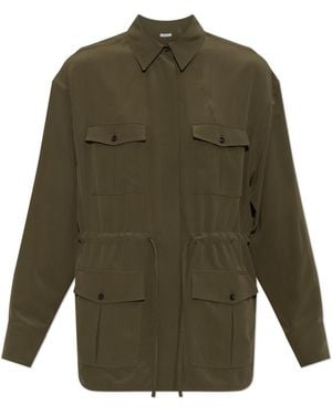 Ferragamo Shirt With A Waist Drawstring - Green