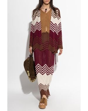 Akep Cardigan With Lurex Thread - Red