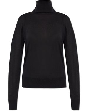 Jil Sander Turtleneck With Wool Finish - Black