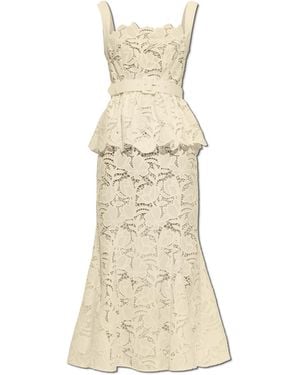 Self-Portrait Lace Dress With Belt - White