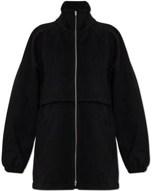 Jil Sander Wool Jacket With Stand-Up Collar - Black