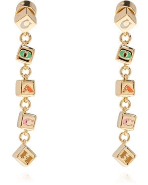 COACH Long Earrings With Logo - White
