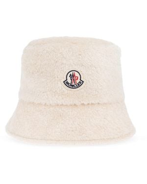 Moncler Hat With Logo - Natural