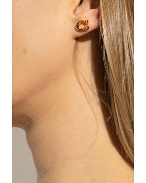 COACH Earrings With Logo - Natural