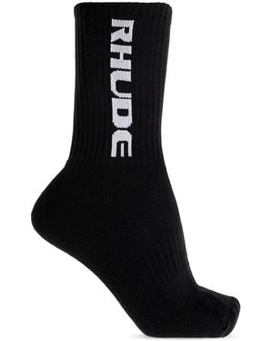 Rhude Socks With Logo - Black