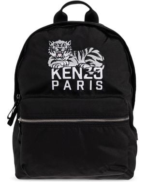 KENZO Backpack With Embroidered Logo - Black