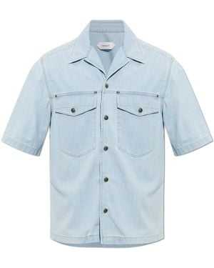 Versace Denim Short-Sleeved Shirt - Blue