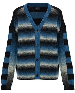 Paul Smith Wool Striped Cardigan - Blue
