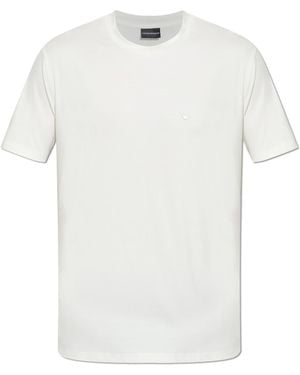 Emporio Armani T-Shirt With Embroidered Logo - White