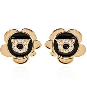 Ferragamo Brass Earrings - Black