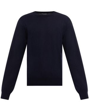 Dolce & Gabbana Wool Jumper With Patch - Blue