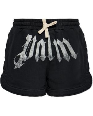 Palm Angels Shorts With Logo - Black