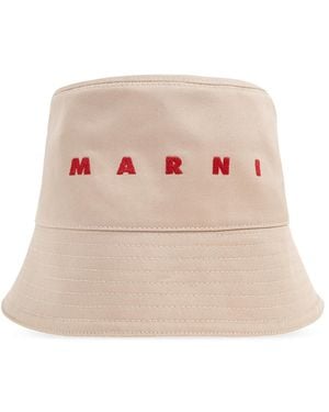 Marni Hat With Embroidered Logo - Pink