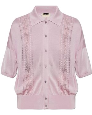 Versace Short-Sleeve Cardigan - Pink