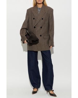 Ami Paris Wool Blazer With Double Vent - Blue