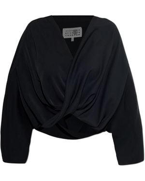 MM6 by Maison Margiela Draped Top - Black