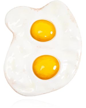Moschino Large Brooch With Egg Motif - Yellow