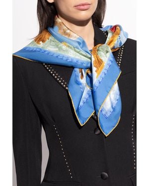 Versace Scarf With 'Affresco' Print - Black