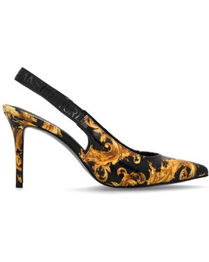 Versace Jeans Couture Heeled Shoes With A 'Barocco' Pattern - White