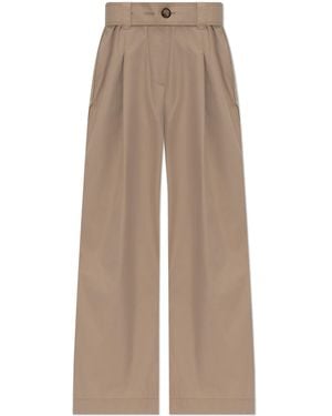 Moncler Trousers With Wide Legs - Natural