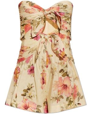 Zimmermann Floral Print Jumpsuit - White