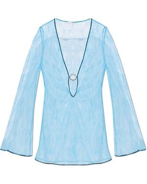 Oséree Lace Beach Dress - Blue