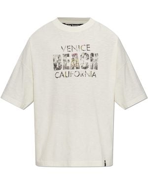 Palm Angels T-Shirt With Print - White