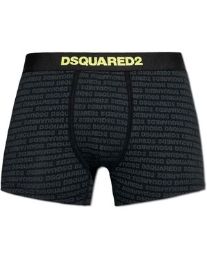 DSquared² Cotton Boxers With Monogram - Black