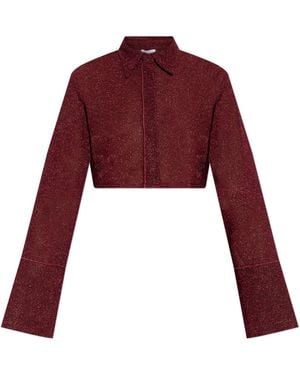 Oséree Shirt Finished With Lurex Thread - Red